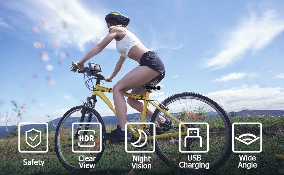 kamera na bicykel bezpecnostna a monitor