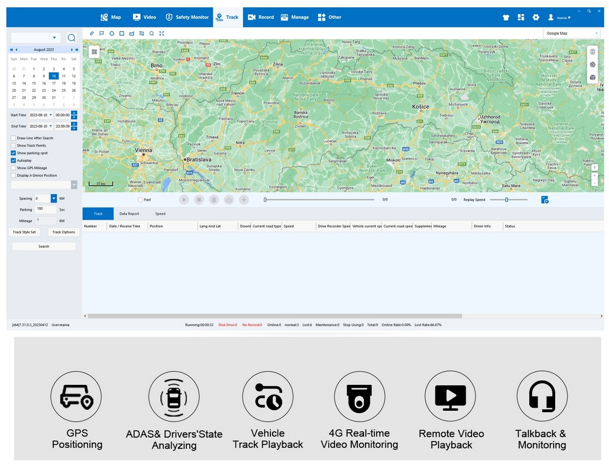 cmsv platforma online sledovanie auta