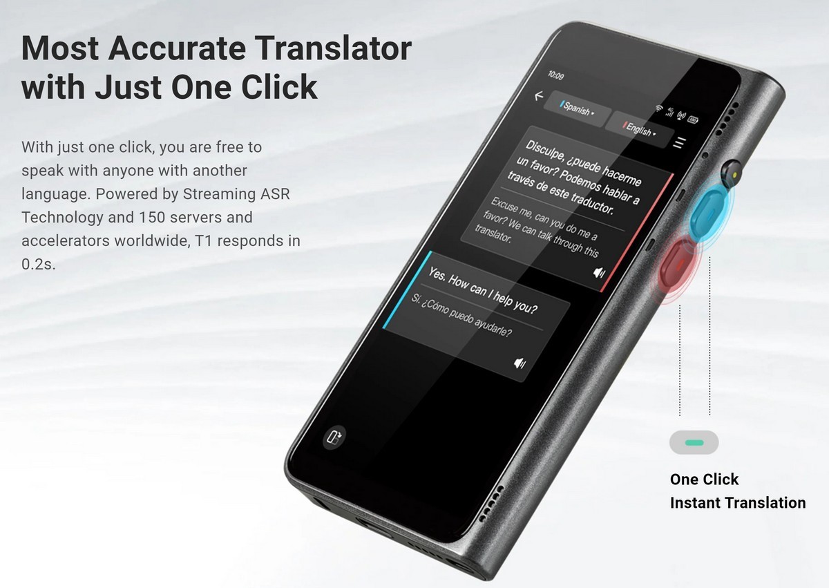 portable pocket translator - timekettle t1