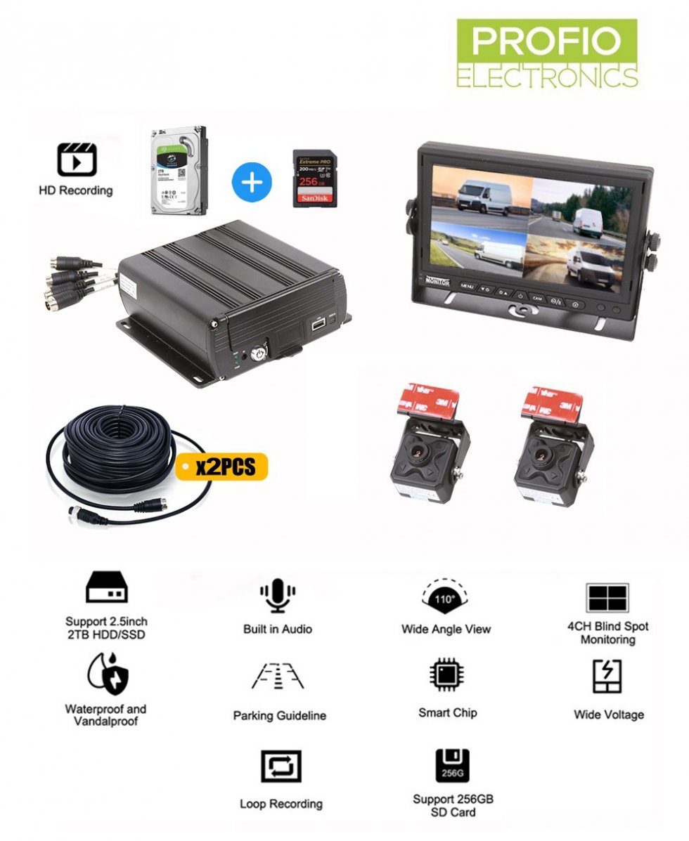 PROFIO X7 - 4 kanálová DVR kamera do auta