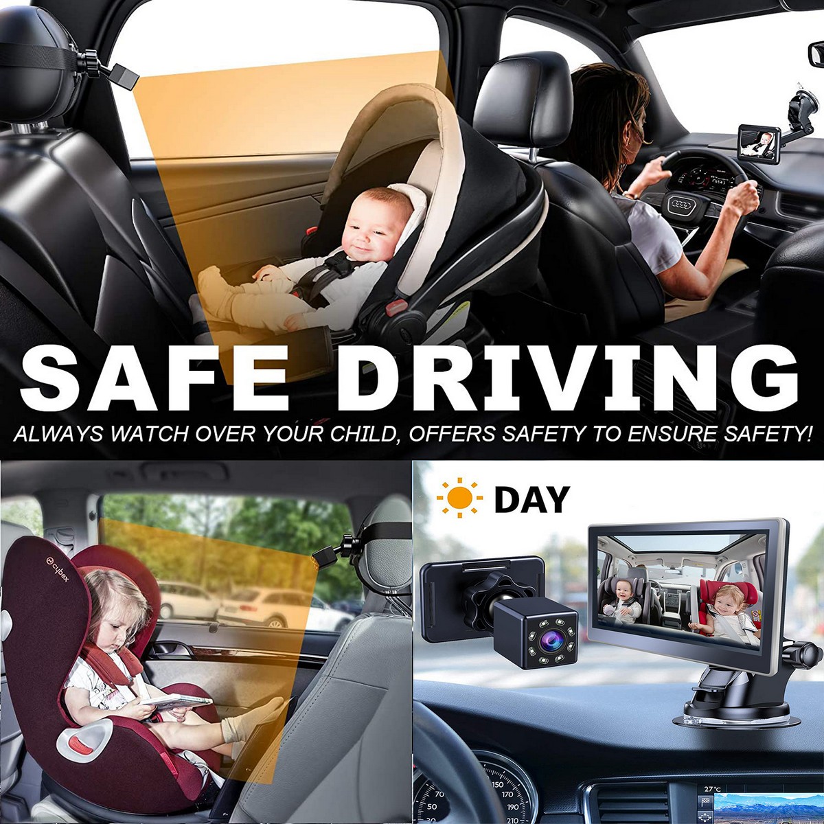 Kamerový systém pro monitorování dětí v autě