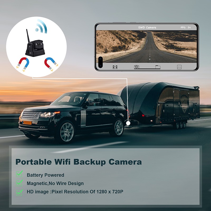 WiFi reversing camera 720P with 2xIR LED with magnet and LIVE STREAM for mobile