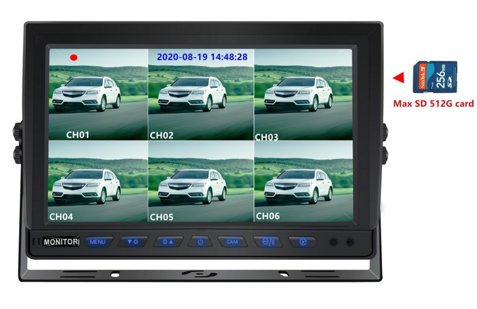 10-inch hybrid monitor with SD card recording