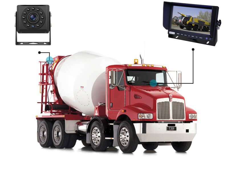 Use of a reversing camera suitable for construction machinery