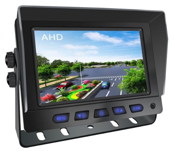 hybrid 5-inch car reversing monitor for 2 car cameras