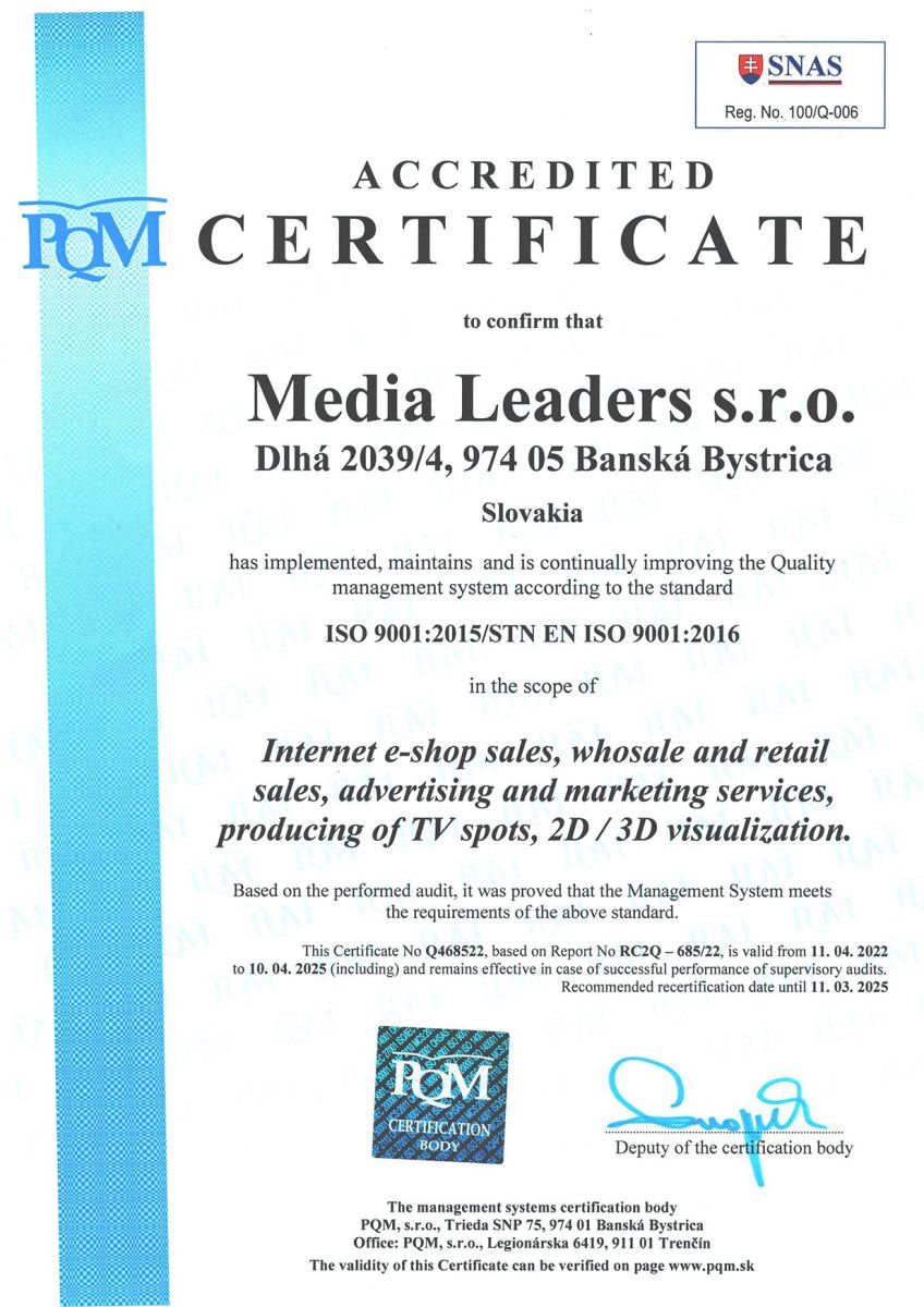iso quality certificate
