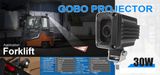 Projektor GOBO na vysokozdvižný vozík a stroje 10-80V s IP67 - 30W