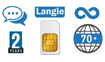2 ročná SIM karta pre LANGIE na preklad v 70 krajinách sveta
