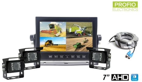 AHD parkovací set s 7" monitorom + 3x HD kamera s IR LED