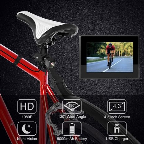 SET Kamera na bicykel bezpečnostná FULL HD + 4,3" Monitor pre videnie vzadu