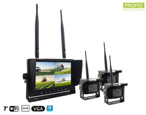 Cúvacie kamery s monitorom - 3x wifi kamera + LCD 7" s možnosťou nahrávania na SD kartu (Audio + Video)