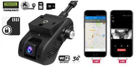 Profesionálna kamera do auta pre sledovanie GPS + kamery v reálnom čase PROFIO X2
