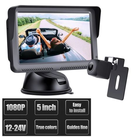 Kamerový cúvací set do auta - miniatúrna FULL HD kamera IP68 + 5" monitor