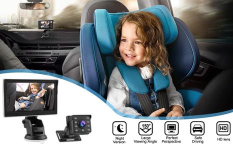 Kamerový set 4,3" monitor a HD kamera + 8 IR nočné videnie pre monitoring detí a zvierat v aute 