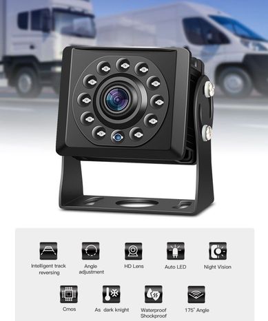 Parkovacia vodeodolná IP 68 mini HD kamera do auta - 175° uhol pohľadu + IR nočné videnie