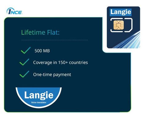 SIM karta LANGIE ULTRA predplatený 500MB objem dát - podpora 2G/3G/4G/LTE  pre preklad v 150 krajinách