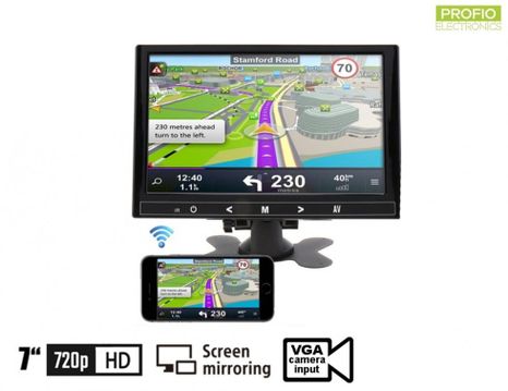 Univerzálny Wi-Fi, HDMI, VGA a AV displej do auta 7" Mirror link