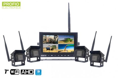 WiFi cúvací set AHD monitor 7" a 4x cúvacia kamera do auta